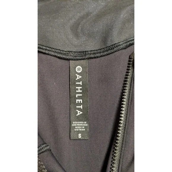 Women's ATHLETA Match Point Black Sleeveless Mesh Back Tennis Dress Small - Picture 9 of 11